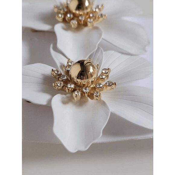 🤍🌺 LILLY PULITZER Oversized White Orchid Flower Earrings NEW WITH GIFT BAG - Picture 13 of 17